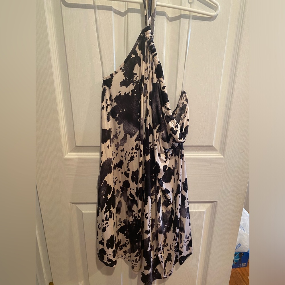 NWOT Sew In Love Navy Cow Print Midi Dress Size 2X